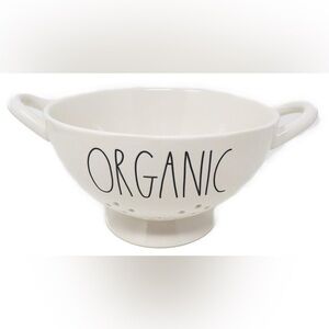 Rae Dunn Cream Ceramic Colander with Black Lettering